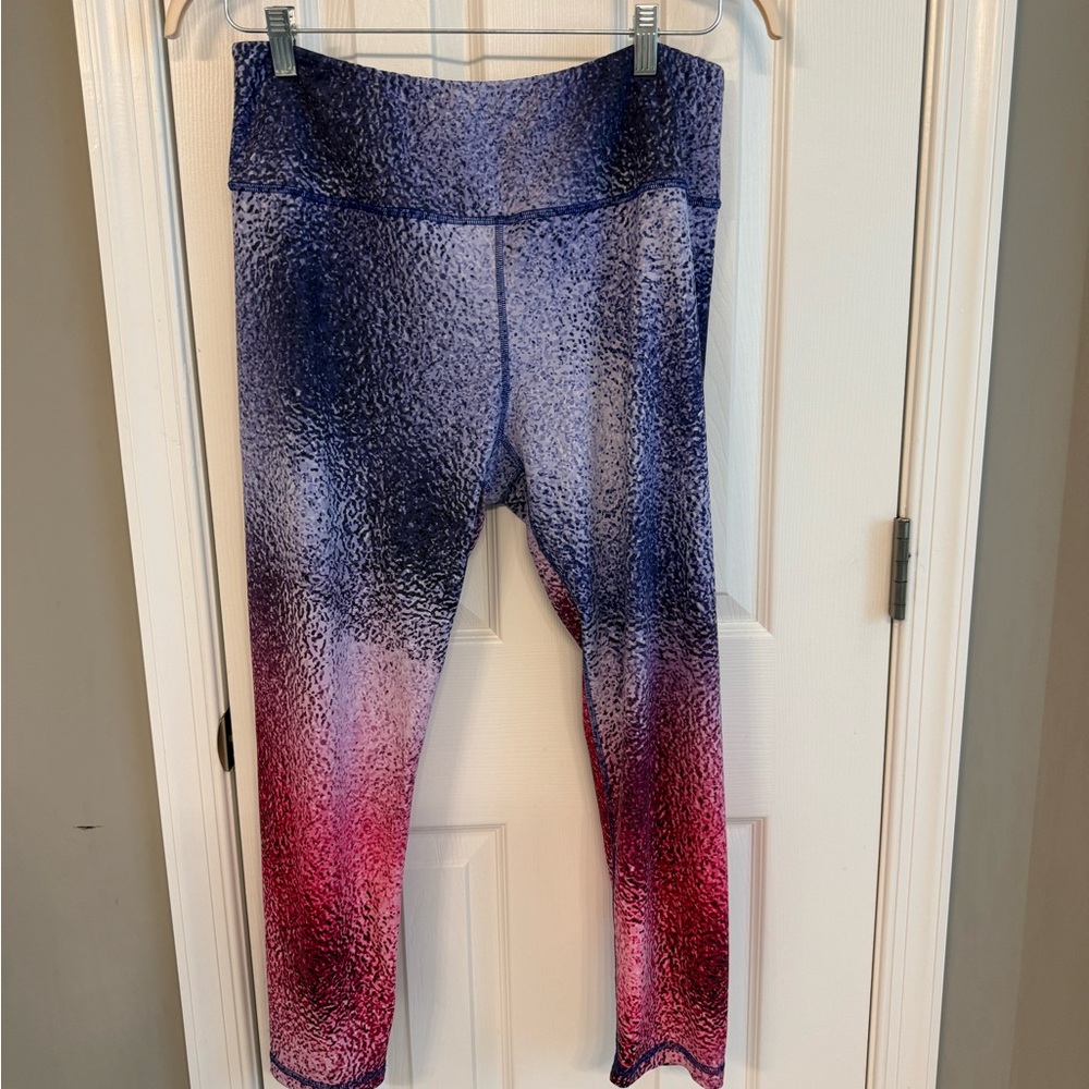 Kali Pink and Blue Ombré Leggings 1X 7/8 Length